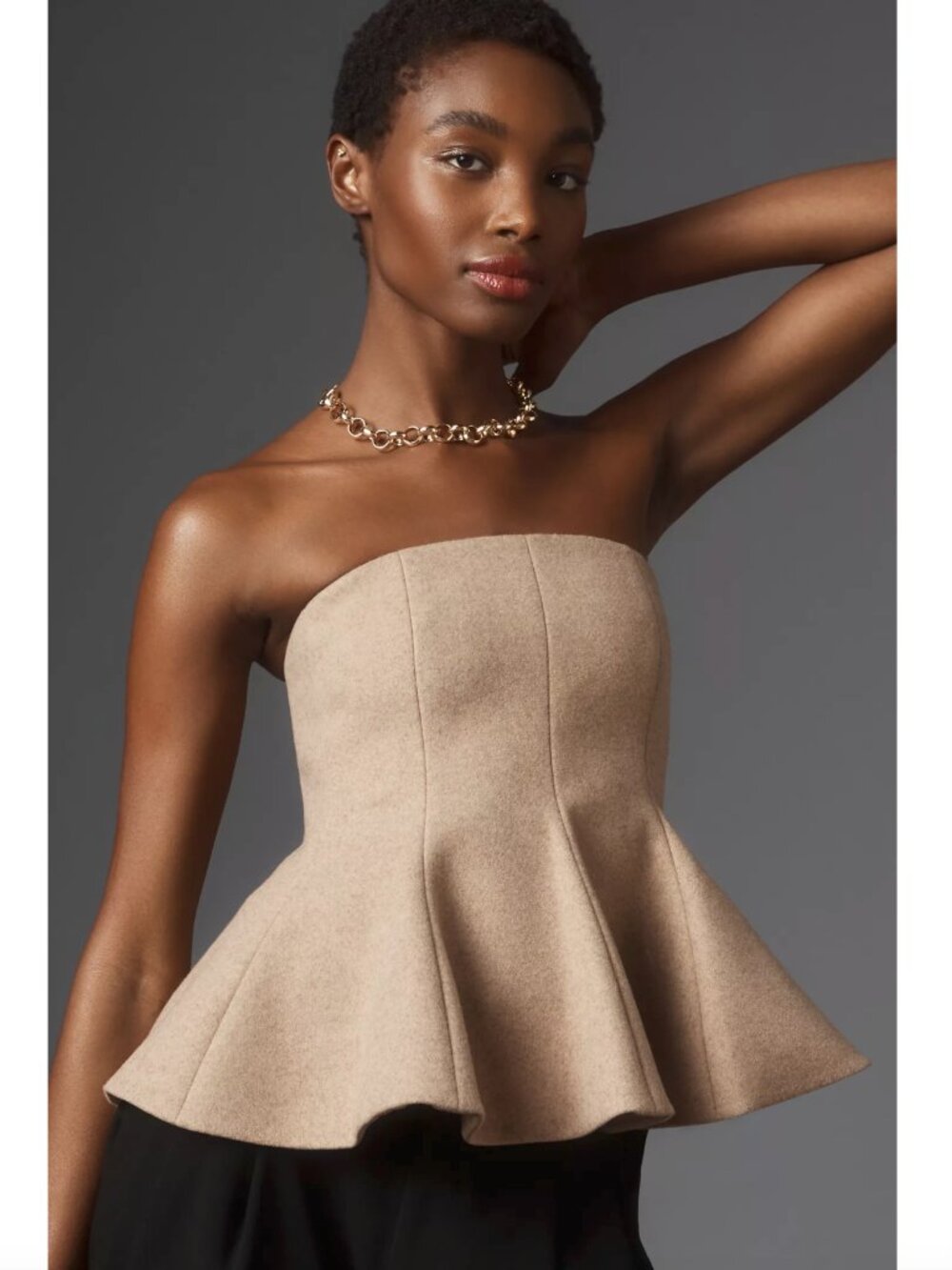 Mare Mare x Anthropologie Strapless Peplum Top
